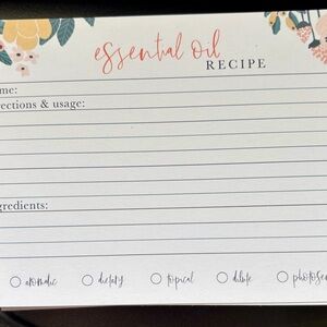 Floral Essential Oil Recipe Card